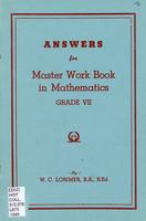 The Master work book in mathematics: grade VII. Answers